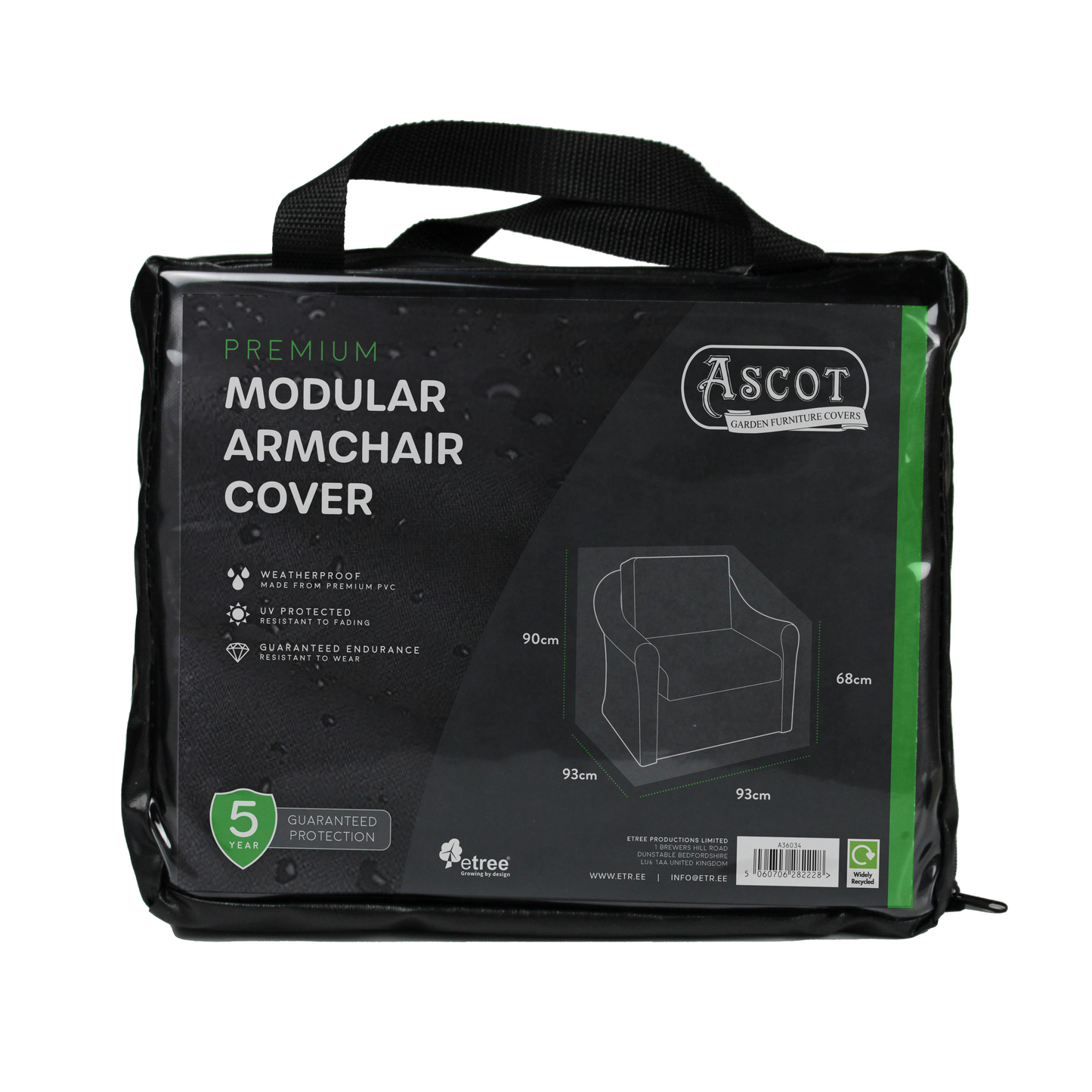 Premium Modular Armchair Cover - 93 X 93 X 68/90 H