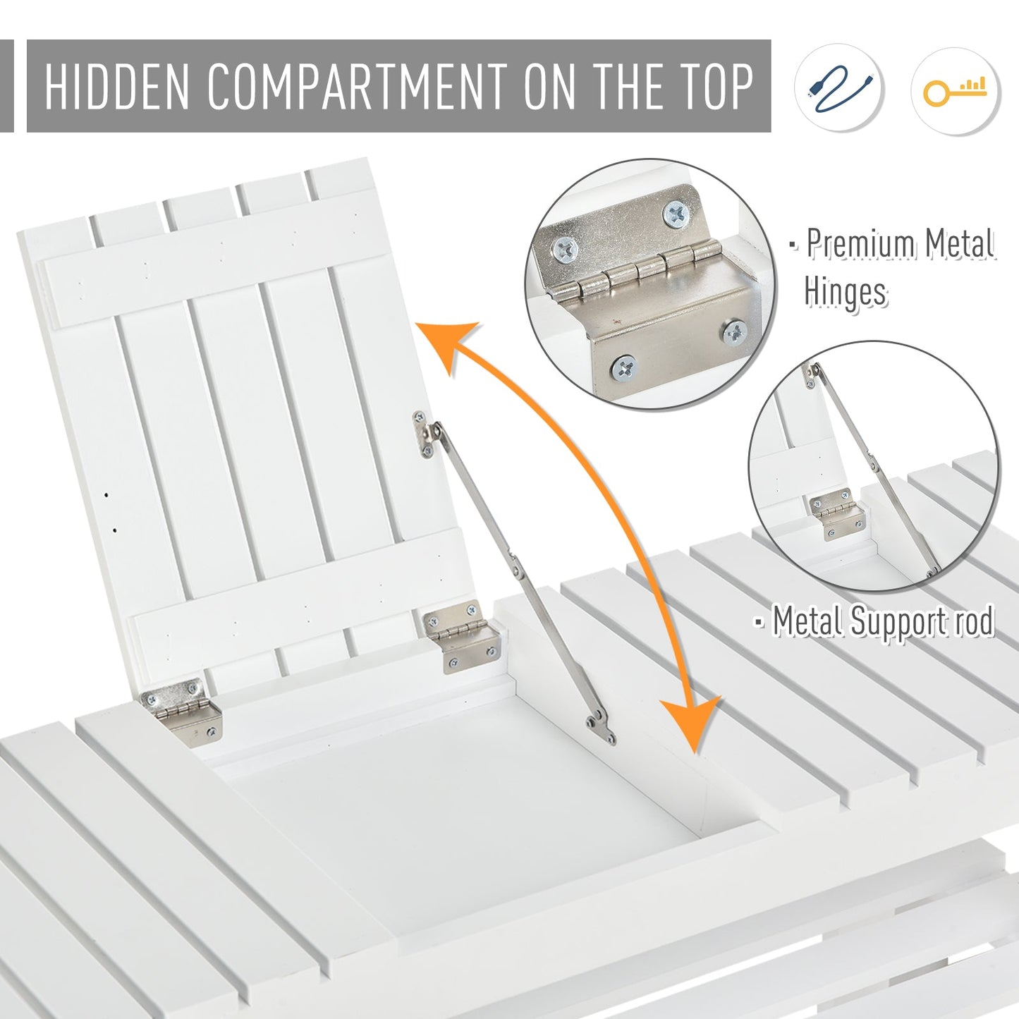 Shoe Bench, 3-Tier Wooden Shoe Rack with Hidden Storage Compartment, Slatted Shelves, Home Storage Unit, Hallway Furniture, White