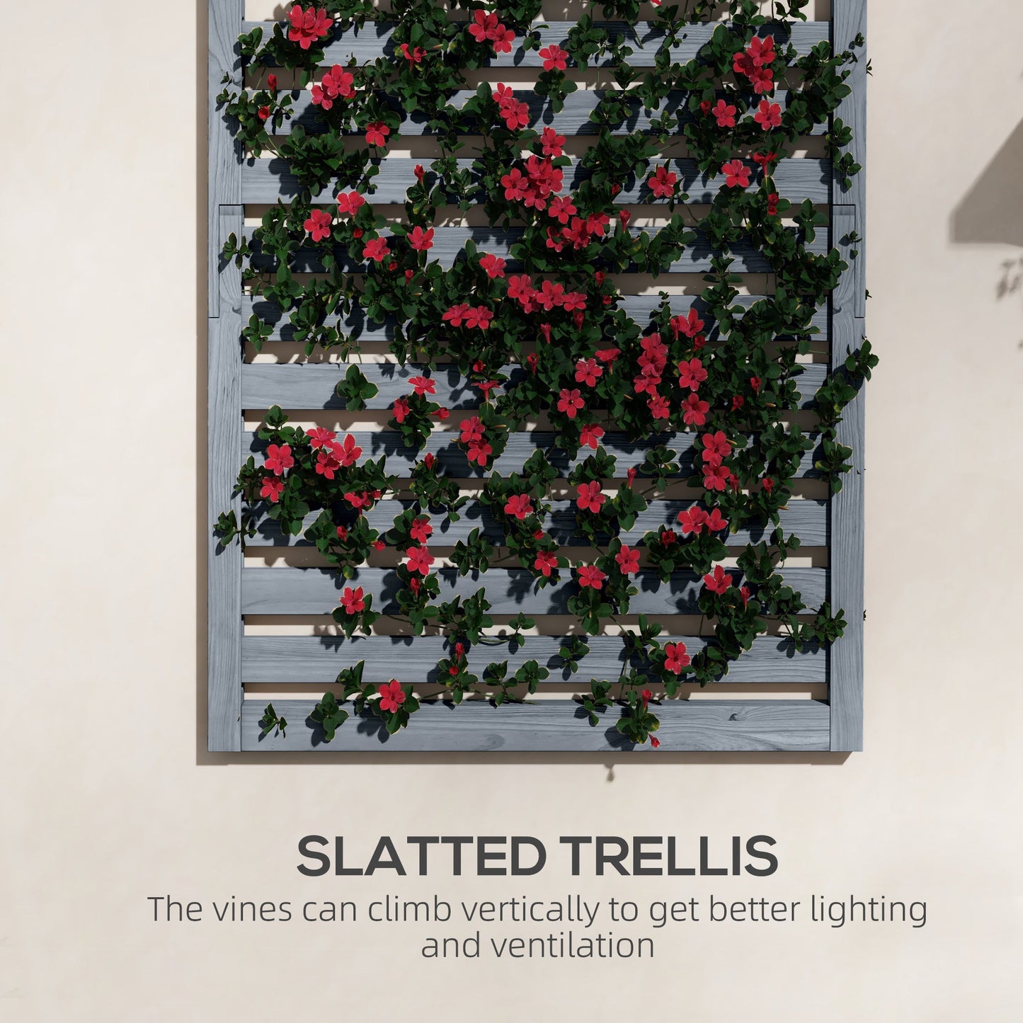 Set of 2 Wall Mounted Fir Wood Plant Stands with Shelves - Natural Brown