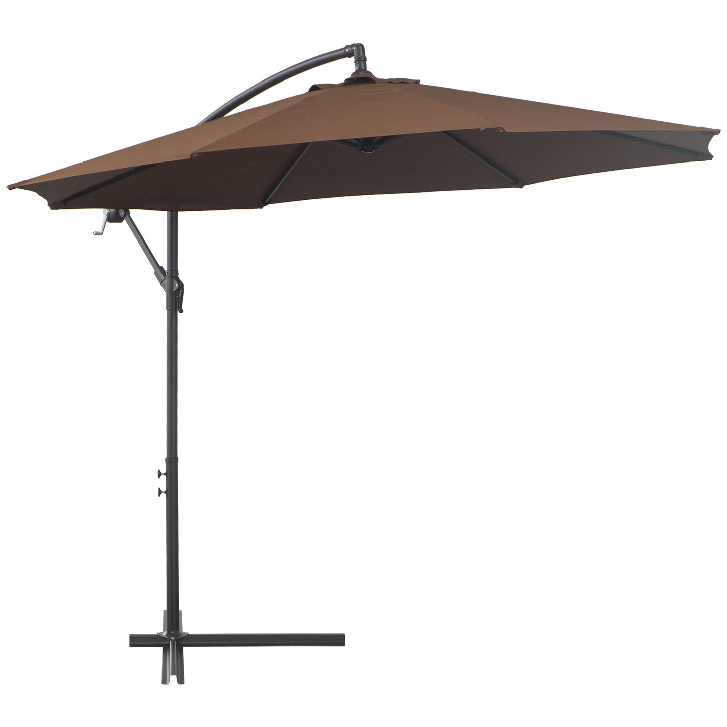 3 Metre Cantilever Parasol Umbrella Steel Frame Brown Durable
